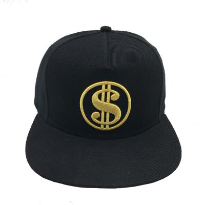 China COMMON Wholesale Unisex Custom Cotton Metal Gold Embroidery Snapback Hat for sale