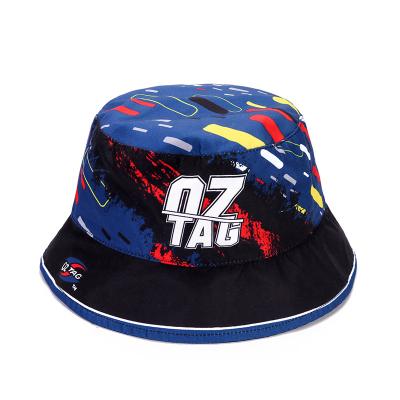 China Striped Blue Camouflage Fishing Bucket Hats Wholesale Bucket Hats Heat TransferSeal Seam Tape Fabric Designer Fashion Bucket Waterproof Hat for sale