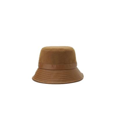 China Custom Plush Character Winter Bucket Hat Good Quality Plush Leather Fishman Hat for sale