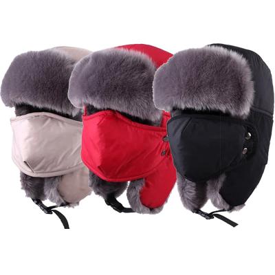 China Purchasing Custom Made Russian Hat Rabbit Fur Hat Winter Warm Fake Earmuffs Customized Lei Feng Cap for sale