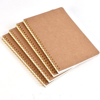 China Hot Selling Printed Office Stationery Kraft Paper Notebook With Double Spiral Coil For School Student for sale