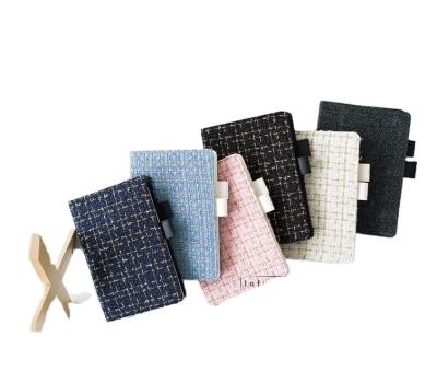 China Fashion School Cloth Book Cover Colorful Soft Woven Cloth Woven Leather Notebook Cover for sale