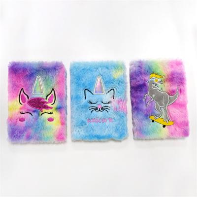 China Cute Plush Printed Unicorn Cat Notebook For School Student Office Eco-friendly Stationery Kids for sale