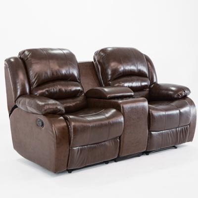 China (Other) Kd Nitaly 2 Seater Couples Full Grain Leather Living Room Set Adjustable Reclining Double Electric Sectional Recliner Sofa Cinema Furniture for sale