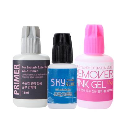 China 5g false eyelash SKY eyelash glue and 15ml glue primer and 15g remover used on roots of false eyelashes for sale