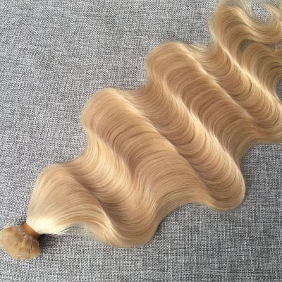 China Pre-bonded in 100% Russian Virgin Hair Straight Blonde Hair Extension Tip Remy Human Hair Extension for sale