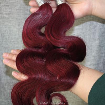 China Wholesale Body Wave Hair Weave Red Color 99j Virgin Body Wave Hair Extension for sale