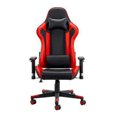 China (Height) Adjustable PC Desk Racing Reclining Leather Led Computer Gaming Chair With Footrest for sale