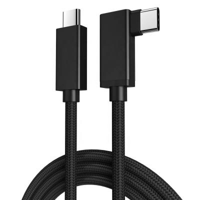 China Type-c palladium usb3.2 gen2 20G 5A c to c multifunctional fast charging video game player 100W data cable 90 degree bend for sale