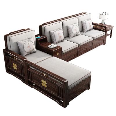 China AJJ DX-340 Chinese style villa other new winter and summer large and small apartment sofa double use solid wood combination for sale