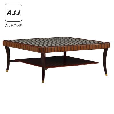 China EUROPEAN AJJ PK141 modern American villa style living room furniture solid wood British coffee table for sale