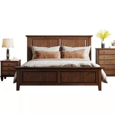 China AJJ Classic American Style Master Bed Luxury Hot Selling Solid Wood Carved Bed Double NK06 for sale