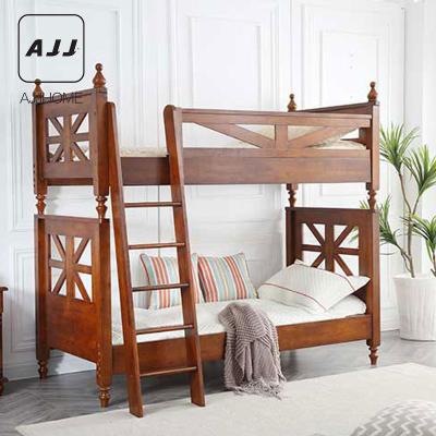 China AJJ American Luxury Classic Solid Wood Bunk Bed Engineering Furniture Children's Custom Bed NK08 for sale