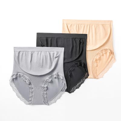 China New Antibacterial Lace High Waist Comfortable Maternity Panties For Pregnant Women 3 Colors Pregnancy Breathable Maternity Underwear #11K for sale