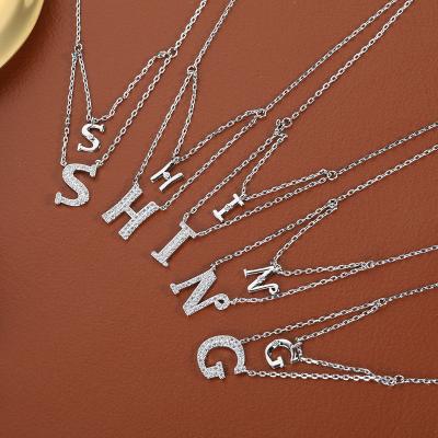 China 2022 Fashion Ladies Popular Custom Brass Letter Pendant Necklace With Party Gift for sale