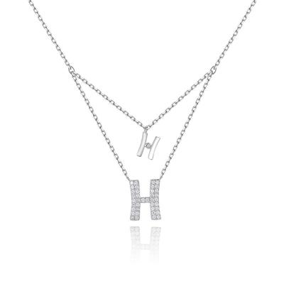 China Best Gift Popular Letter H Necklace Layered Initial Necklace Letter H Jewelry for sale