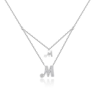 China Popular Wholesale Letter M Locket Necklace Charms A-Z Alphabet Pendant Necklace Square for sale