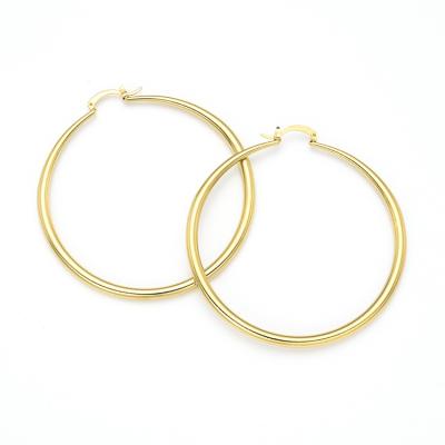 China FASHIONABLE High Quality Iron Cartilage Hoop Earring Hypoallergenic Gold Plated Thin Circle Earring Women Large for sale