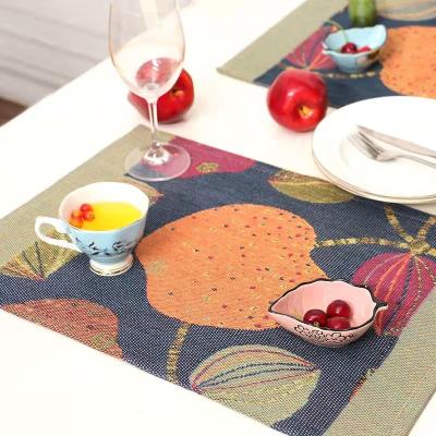 China Super texture stocked! High quality ! Pure Cotton Fortune Fruit Place Mat Coasters Party Wedding Office Decoration Creative Gifts for sale