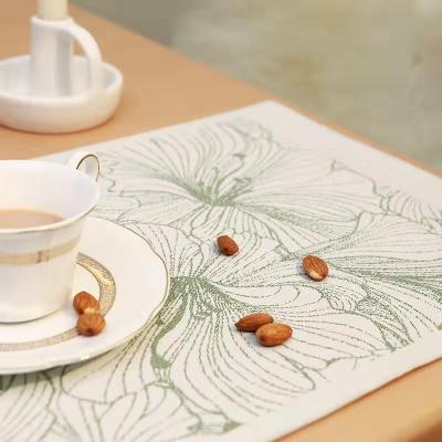 China Super texture stocked! High quality ! Pure Cotton Fresh Flowers Place Mats Coasters Party Wedding Office Decoration Creative Gifts for sale