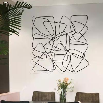 China Happy decorative selling! High-grade luxury abstract lines decorative iron wall artwork decorative wall painting for sale