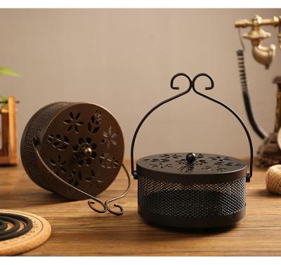 China Portable Indoor Outdoor Household Mosquito Sandalwood Censer Metal Tray Safe Hygienic Storage Box Fireproof And Anti-hot Incense for sale