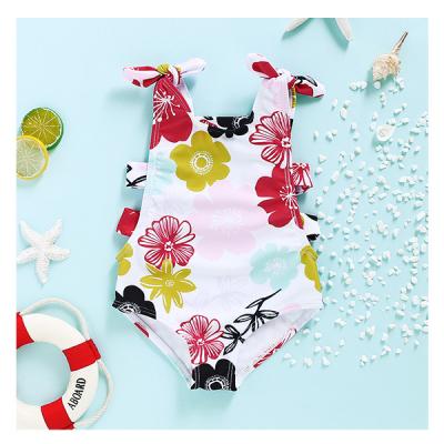 China Girls Swimwear Hot Selling Kids Breathable Cute Designer Baby Swimwear Floral Bowknot Bathing One Piece Swimsuit for sale