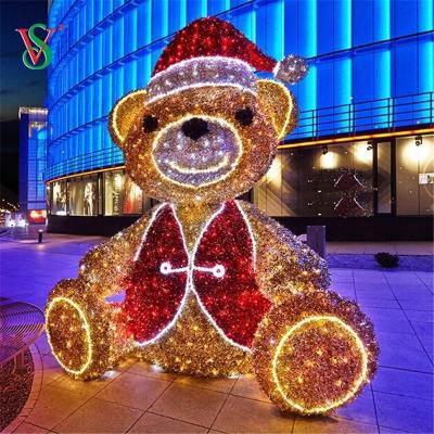 China Animated Teddy Bear Light Deer Party Light Rope Pattern Christmas Commercial Use Sculpture Lights for sale