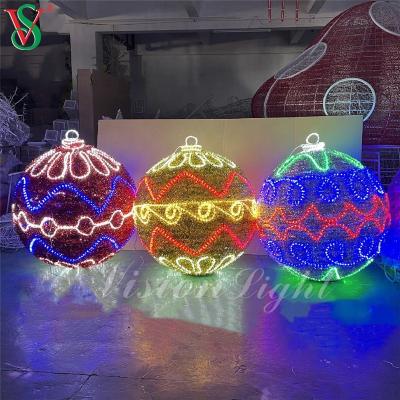 China Commercial Waterproof Outdoor Custom Large 3D LED Christmas Ball Festival Use Decorative Sphere Pattern Light for sale