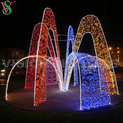 China Durable Holiday Outdoor Plaza Decoration Giant Illuminated Led Arch Light Commercial Display for sale