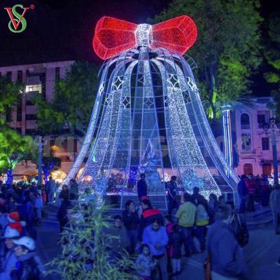 China Regular Christmas Giant Shine Bell Led Pattern 3D Decoration Lighting For Outdoor Commercial Use for sale