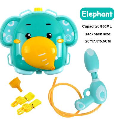 China Hot Selling Summer Funny Game Kids Water Gun With Backpack Kids Pull Back Summer Outdoor Shooting Game Toys Cute Water Gun cartoon animals for sale