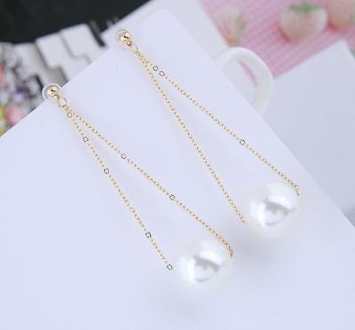 China FASHIONABLE High Quality Gold Plated Long Seawater Pearl Earring Big Dangle Earrings For Women Jewelry for sale