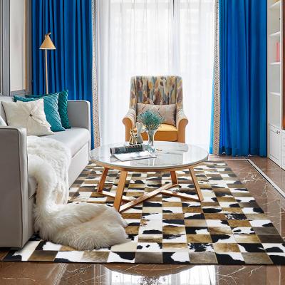 China Reversible Brazilian Imported Light Luxury Nordic Modern Compact Cowhide Rug for sale