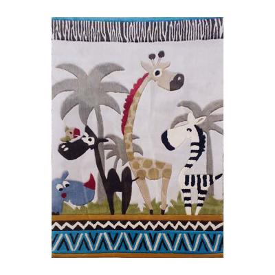 China Cute Handcrafted Children's Pattern Animal Design Wind Rug Reversible for sale