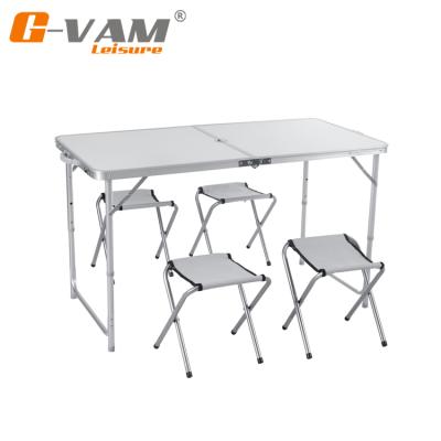 China Easy Folding And Outdoor Furniture Aluminum Folding Camping Table And Chair Transport Set for sale