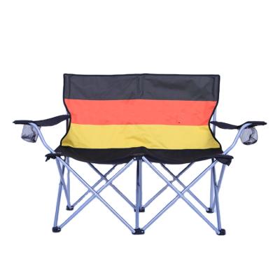 China Modern Outdoor Furniture Iron Camping Chair With Germany National Flag for sale