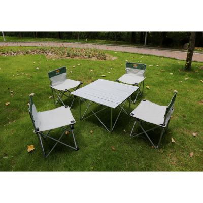 China Modern 4 Table Chairs and 1 Camping Table Set Custom Lightweight Steel Frame Beach Chair Beach Table / Tables and Chairs for sale