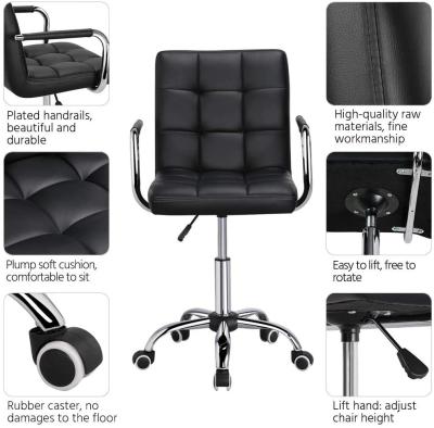 China Li&Sung 10503 Modern Leather Adjustable PU Swivel Armrest Computer Desk Rotation Chair for sale