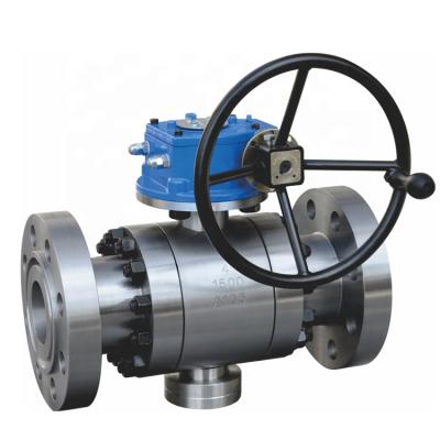 China Commonly Used In Engineering Support Customied Good Prices Stationary Three Way Two Way Turbine Gear Ball Valve for sale