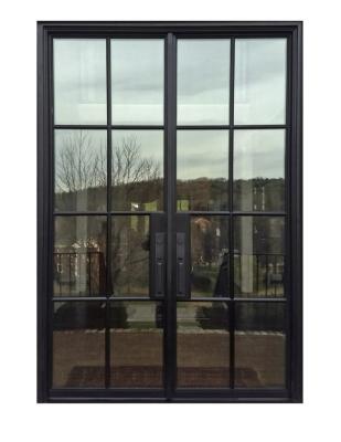 China Front Wrought Iron French Glass Door Sound Insulation Style Stainless Steel Modern Design For Home and House for sale