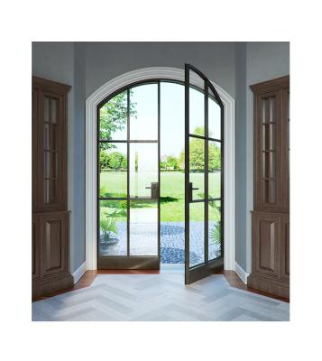 China Good Quality Metal Glass Frame Door Wrought Iron Stainless Steel Sound Insulation Interior Entrance Glass Door for sale