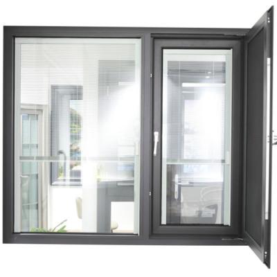 China Folding Screen Simple Design Heat Insulated Aluminum Swing Glass Window Outside With Screen for sale