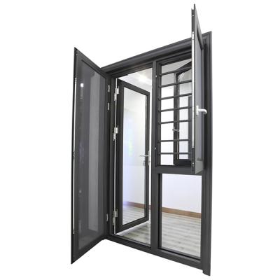 China Folding Screen Low Cost Powder Coated Inside Stainless Steel Screen Casement Aluminum Glass Window for sale