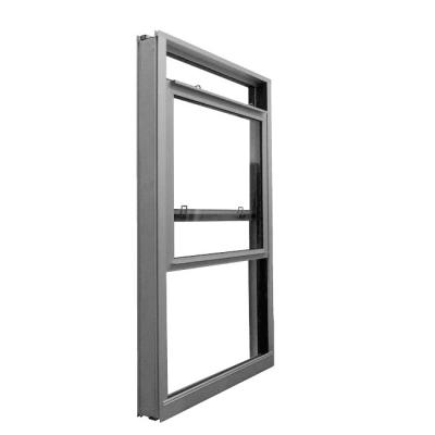 China Sliding Hot Sale Hurricane Double Impact Black Aluminum Glass Security Single Hung Sash Window for sale