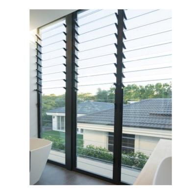 China Swing Modern Style Aluminum Profile Glass Jalousie Customized Adjustable Glass Louver Window for sale