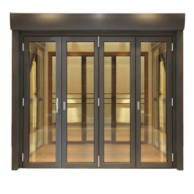 China New modern aluminum heat insulation patio security glass folding door good for garden balcony hotel for sale