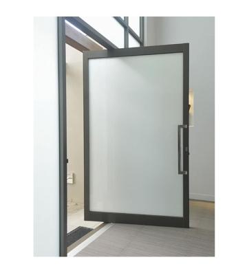 China Exterior Fire Protection Pivot Aluminum Coated Glass Entry Doors With Thermal Break Panel Large Glass Entry Door for sale