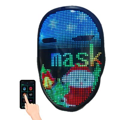 China Eco-Friendly Halloween Face Changing APP LED Mask Light Up Scary Mask For Festival Cosplay Purge DIY Protective Mask Costume Masquerade Carnival for sale