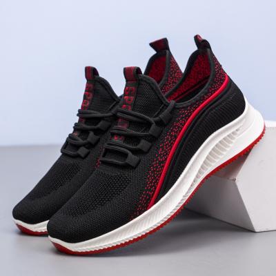 China Fashion trend factory outlet fly weaving breathable men's unique anti-skid rubber running sports walking style shoes sneakers for men for sale